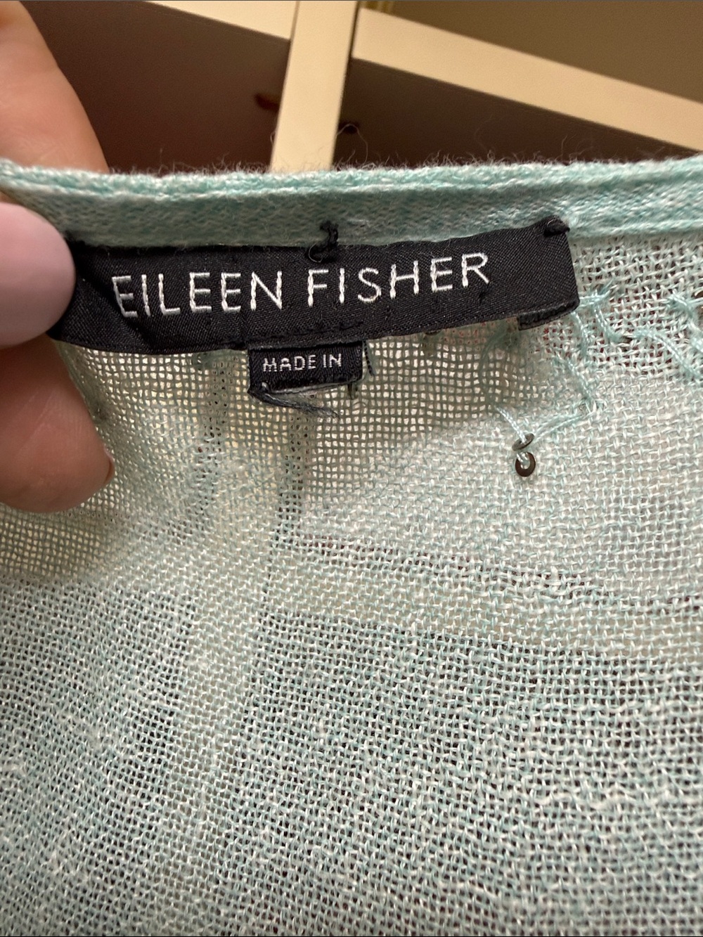 Eileen Fisher Pale Aqua Lightweight Linen Top - Picture 2 of 6